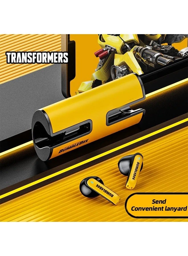 Transformers TF-T02 Wireless Bluetooth Earbuds Gaming Headphones Long Battery Life Headset Low Latency HIFI Stereo Sound with Music Noise Cancellation Calls Yellow - Image 2