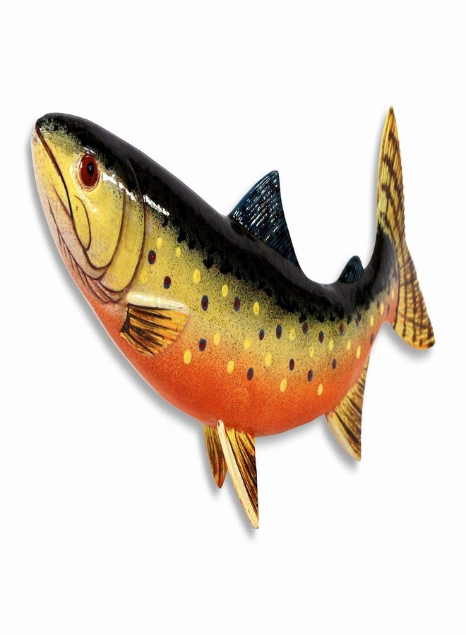 LX Handpainted Brown Brook Trout Statue Game Fish Replica 10" - Image 1