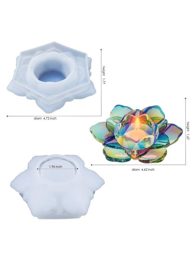 PalkSky Lotus Tealight Candles Holders Resin Mold Flower Candlestick Epoxy Casting Silicone Molds For Diy Jewelry Box Trinket Container Candy Box Home Table Decoration  - Image 4