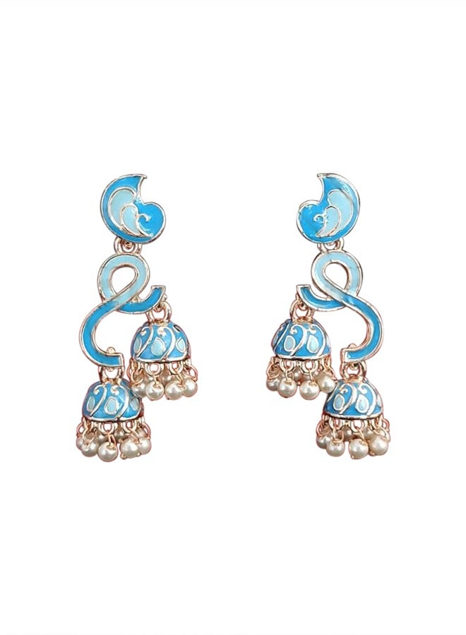 Meenakari Small Jhumkhi Earrings