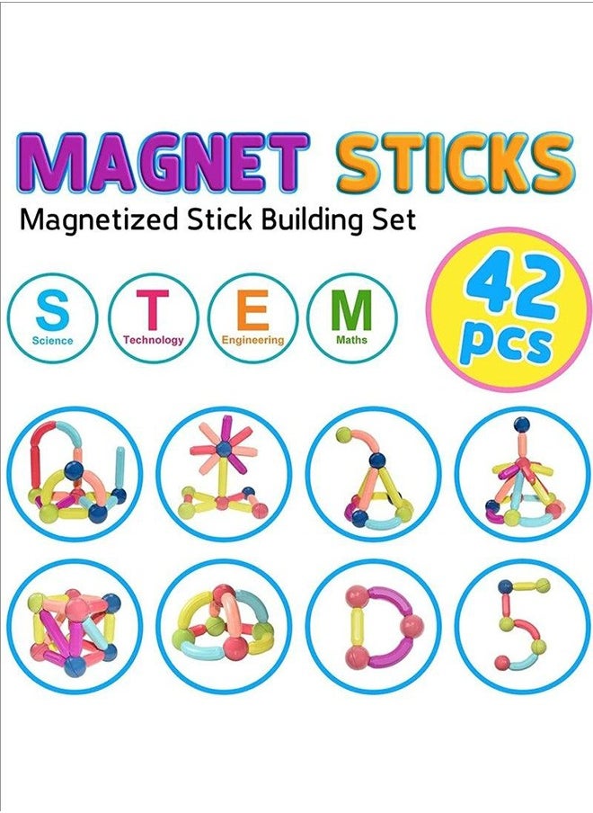 BLOOMING TIME - Toy Building Blocks Are Ultra-Safe Materials And Durable, Easy To Connect And Disconnect, Cultivate Children's Thinking And Cognitive Skills, And Stack 42 Toy Magnetic Building Blocks. - Image 1