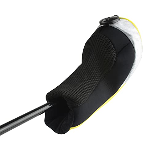 Andux Mesh Golf Hybrid Club Head Covers with Dial No. Tags 4pcs/Set (All The Same Size) Black/Yellow - Image 5