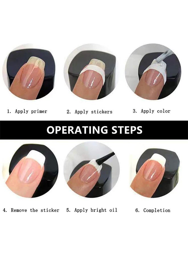 MXN 72 Sheets 32 Designs Self-Adhesive French Tip Nail Stickers with Half Moon and Tips V Pattern Wave Lines Smile Line White Manicure Strips - Nails Supplies Accessories - Image 5