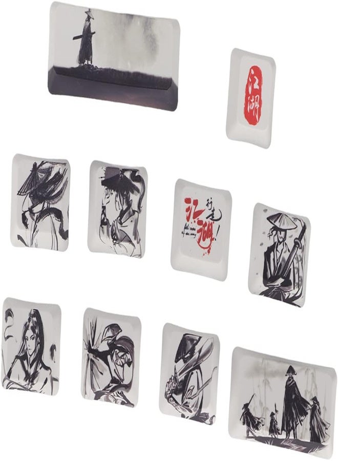 10 قطعة استبدال كيكابس إيسك السيطرة البديل لتقوم بها بنفسك بت مع متألق الصينية طلاء حبر نمط ل 6/87/104/108 أرقام لوحات المفاتيح الميكانيكية - Image 3