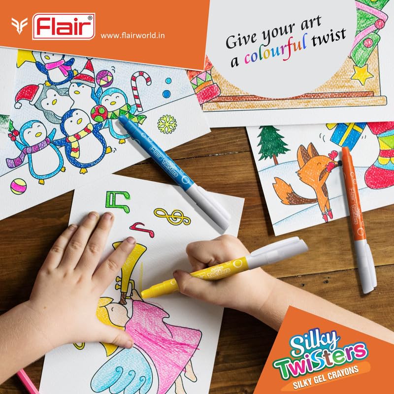 FLAIR SILKY TWISTERS GEL CRAYONS (12 PCS SET) - Image 5