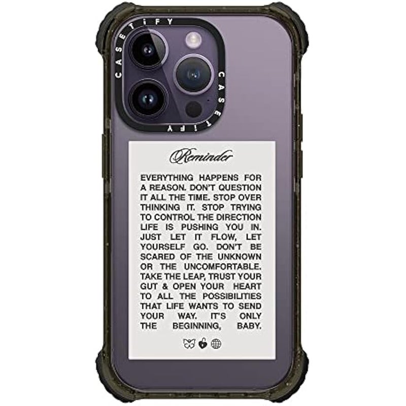 Casetify Ultra Impact iPhone 14 Pro Case 【5X Military Grade Drop Tested / 11.5ft Drop Protection】 - It's Only The Beginning, Baby by Top Girl Studio - Glossy Black - Image 1