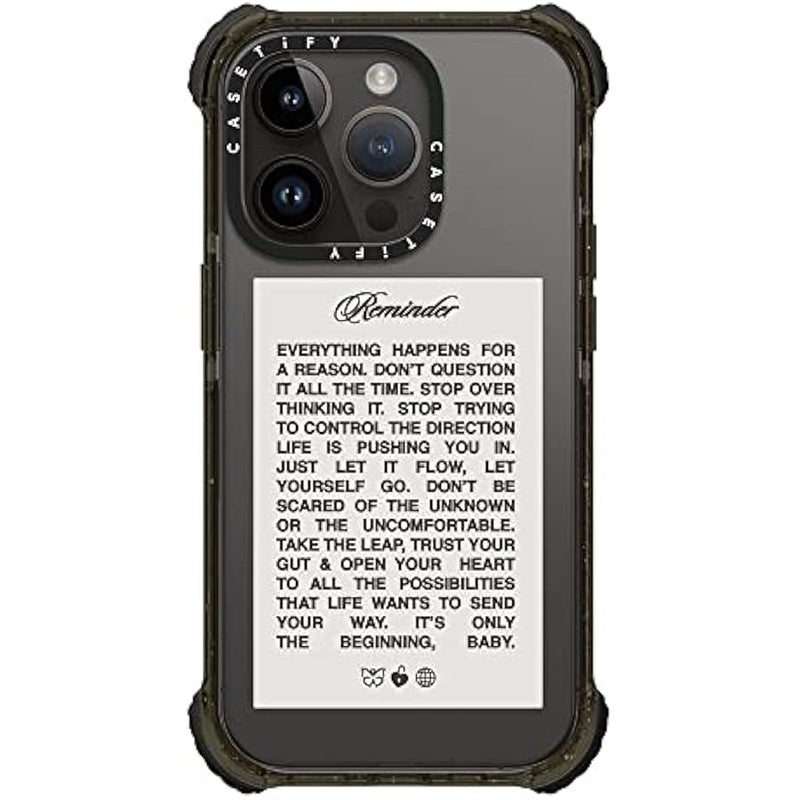 Casetify Ultra Impact iPhone 14 Pro Case 【5X Military Grade Drop Tested / 11.5ft Drop Protection】 - It's Only The Beginning, Baby by Top Girl Studio - Glossy Black - Image 3