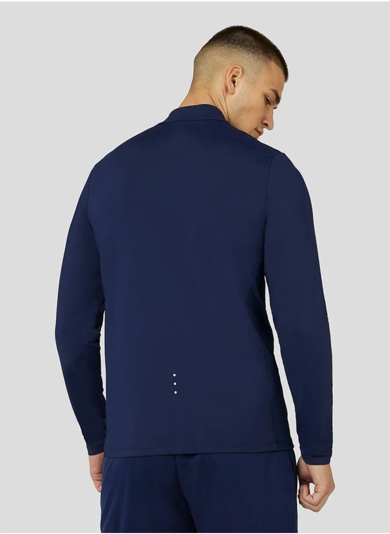 CASTORE Mens Active Long Sleeve Performance 1/4 Zip Midlayer Top - Navy