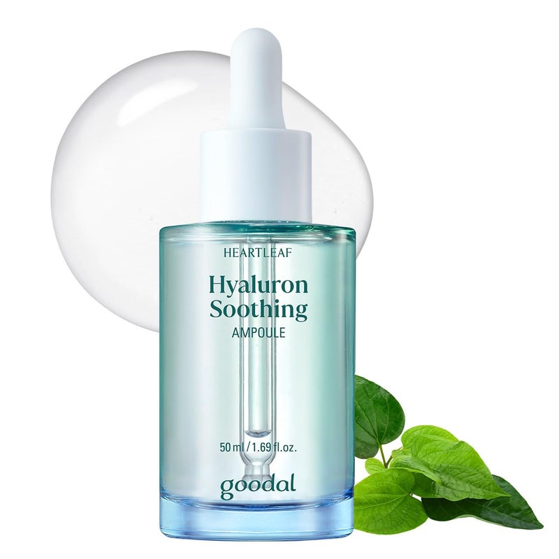 GOODAL Heartleaf Hyaluron Soothing Ampoule, Hydration Facial Serum for Glowy Skin, Lightweight Serum, Korean Skincare, K Beauty Ampoule - 50ml,1.69 Fl oz - Image 1