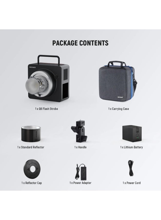 نيوير Q6 600Ws 2.4G TTL HSS Outdoor Studio Flash - Image 2