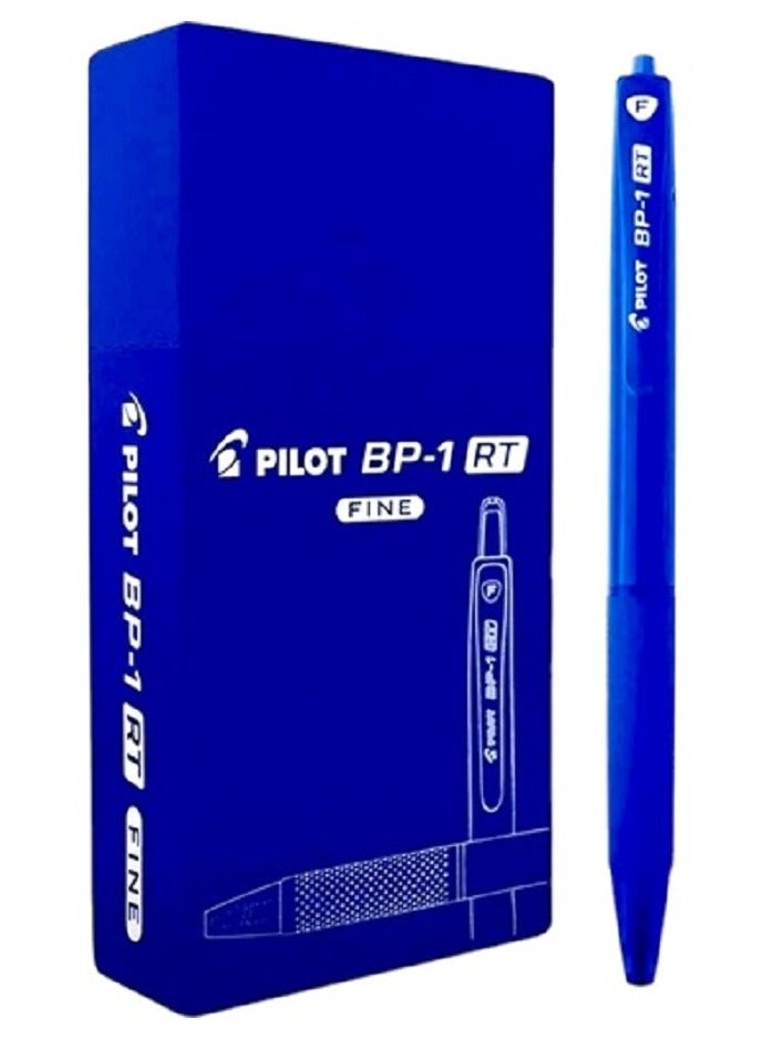 Pilot BP-1 RT 0.7mm Fine Tip Ball Pen with Soft Rubber Grip / Blue Ink, Pack of 12 - Image 1