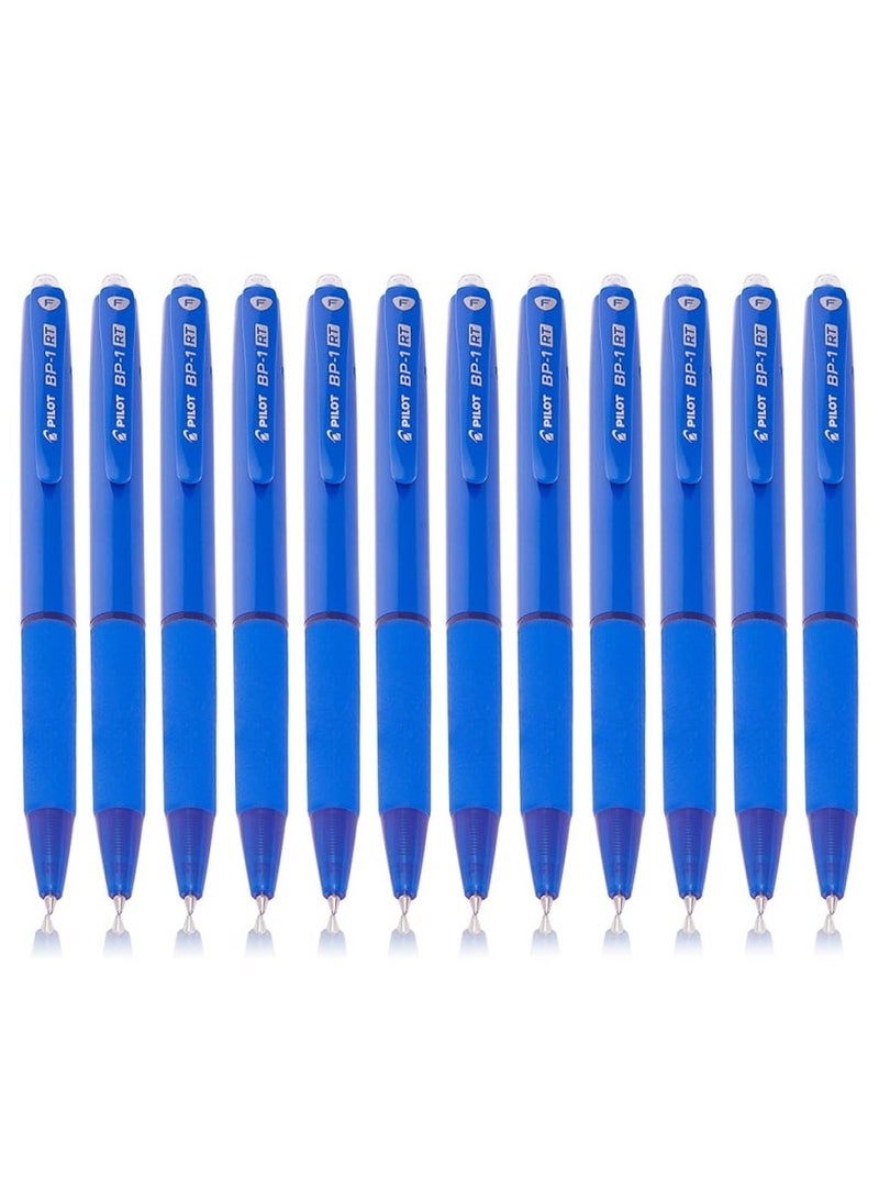 Pilot BP-1 RT 0.7mm Fine Tip Ball Pen with Soft Rubber Grip / Blue Ink, Pack of 12 - Image 2