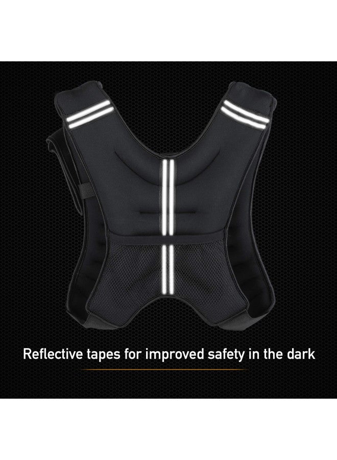 ZELUS Weighted Vest, 6lb/8lb/12lb/16lb/20lb/25lb/30lb Weight Vest with Reflective Stripe for Workout, Strength Training, Running, Fitness, Muscle Building, Weight Loss, Weightlifting (20 lb, Black) - Image 1