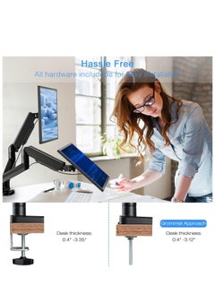 Generic Dual Monitor Stand, Adjustable Gas Spring Monitor Desk Arm, Heavy Duty Monitor Mount, Load Capacity 2-10 KG VESA Monitor Stand, Suitable for 13 to 32 inch Computer Monitor Mount for Home Office  - Image 3