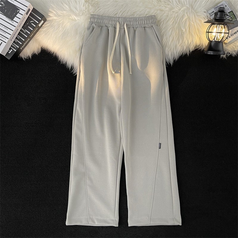 Draping Elastic Drawstring Sweatpants Boys Fashion Brand Loose 2023 Straight Wide Leg Sports Casual Trousers - Image 5