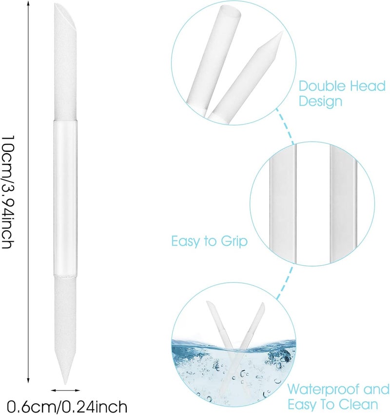 Sibba Glass Cuticle Pusher 2 Pieces Double Sided Nail File Manicure Stick Professional Precision Cuticle Crystal Gel Polish Remover Nail Salons Care Tools Women Abrasive Surface Scraper Cleaner Set - Image 4