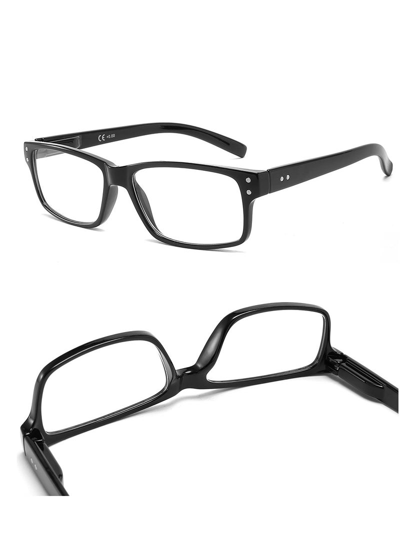 LANLANG - LANLANG 2-Pack Reading Glasses for Men women, Blue Light Blocking Glasses Spring Hinge, including 0.0-4.0 diopters, L-L007, Black Transparent - Image 1