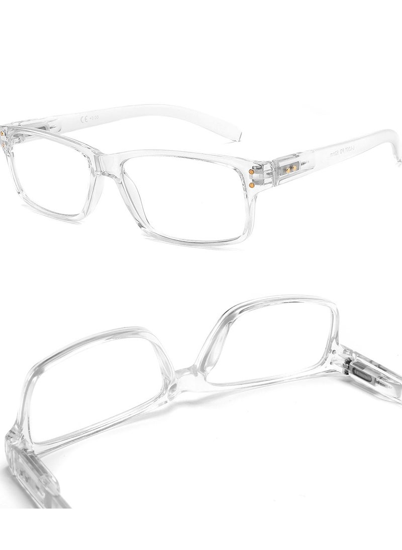 LANLANG - LANLANG 2-Pack Reading Glasses for Men women, Blue Light Blocking Glasses Spring Hinge, including 0.0-4.0 diopters, L-L007, Black Transparent - Image 1