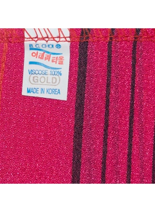 GOLDSANGSA Korean Asian Exfoliating Bath Washcloth Towel 4pcs(Red) GOLDSANGSA - Image 2