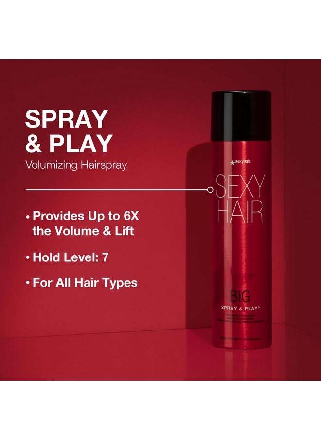 Sexy Hair - Sexyhair Big Spray & Play Volumizing Hairspray 10 Oz Hold And Shine Up To 72 Hour Humidity Resistance All Hair Types - Image 1