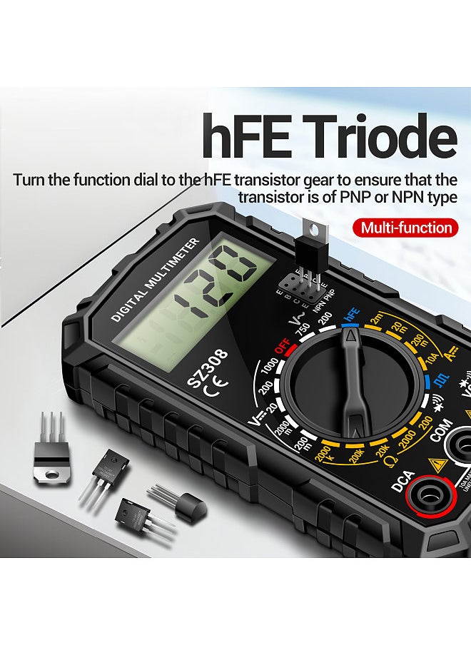 ANENG - SZ308 Digital Multimeter Square Wave Digital Tester 1999 Counts HFE Triode Buzzer Multimeter AC/DC Voltage DC Current Resistance Test Tool - Image 1