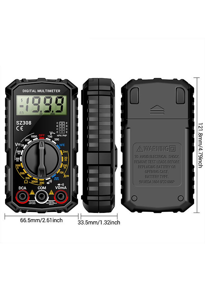 ANENG - SZ308 Digital Multimeter Square Wave Digital Tester 1999 Counts HFE Triode Buzzer Multimeter AC/DC Voltage DC Current Resistance Test Tool - Image 1