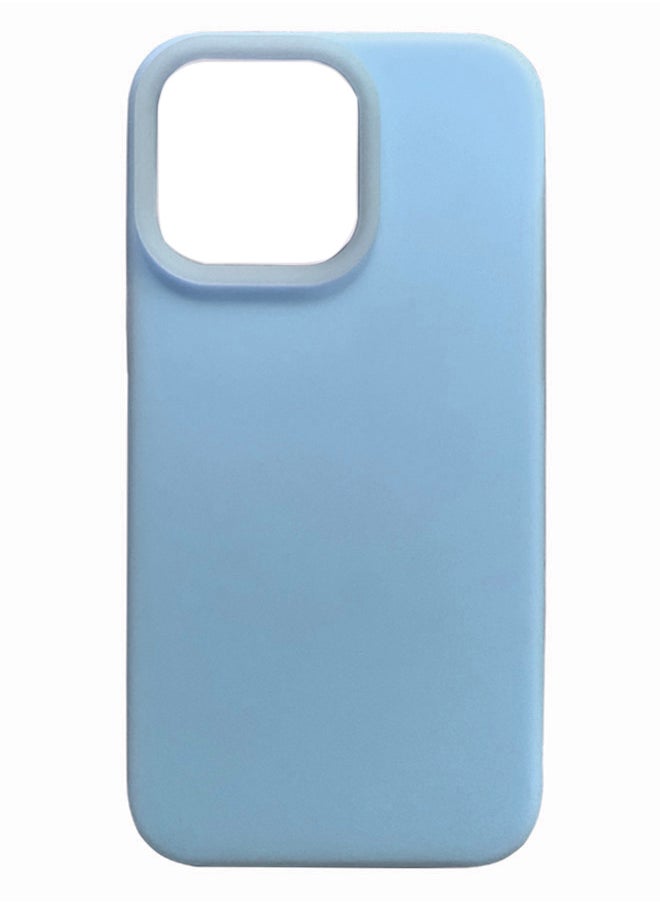 ماركة غير محددة جراب سيليكون مبطن من الداخل لهاتف iPhone 16 Pro، جراب أيفون مصنوع من السيليكون المطاطي الناعم ومبطن من الداخل لحماية هاتف من الخدوش لهاتف أيفون 16 برو - أزرق فاتح  - Image 2
