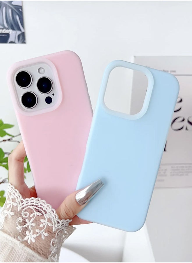 ماركة غير محددة جراب سيليكون مبطن من الداخل لهاتف iPhone 16 Pro، جراب أيفون مصنوع من السيليكون المطاطي الناعم ومبطن من الداخل لحماية هاتف من الخدوش لهاتف أيفون 16 برو - أزرق فاتح  - Image 4