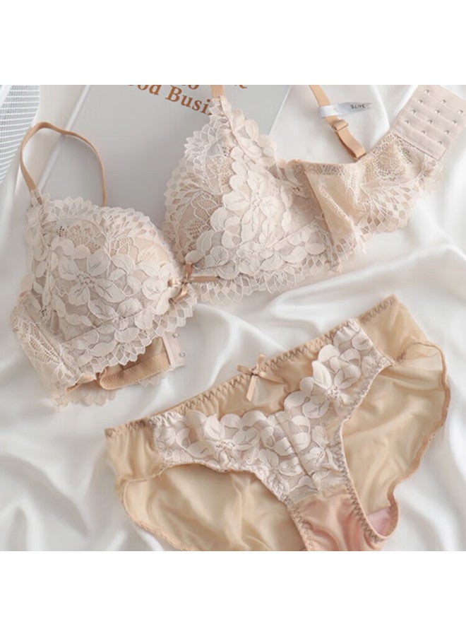 Kj Women's Bra Set, Push-up Wireless Lace Bra High-end Gift Box For Girlfriend - Image 2