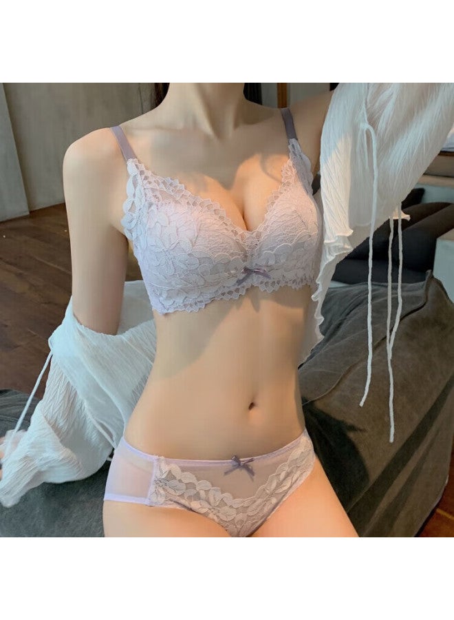 Kj Women's Bra Set, Push-up Wireless Lace Bra High-end Gift Box For Girlfriend - Image 1