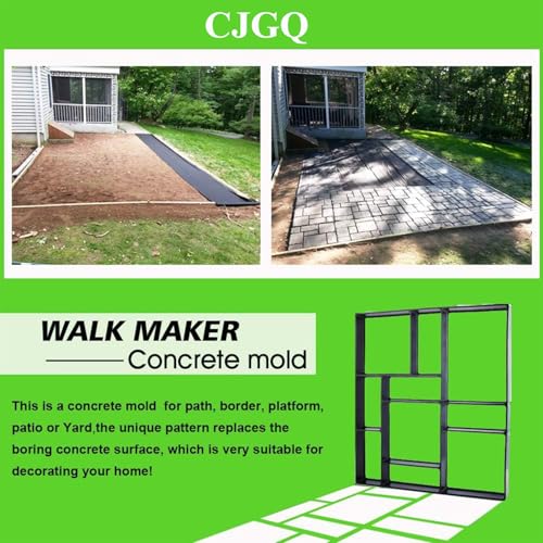 CJGQ 17.5"x15.5"x1.5" CJGQ Walk Path Maker Reused Concrete Molds Pathmate Stone Molding Stepping Stone Paver Walk Way DIY Path Paving Garden Yard Patio Mold (10-Grid) - Image 2