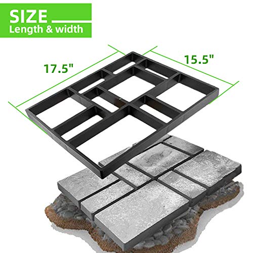 CJGQ 17.5"x15.5"x1.5" CJGQ Walk Path Maker Reused Concrete Molds Pathmate Stone Molding Stepping Stone Paver Walk Way DIY Path Paving Garden Yard Patio Mold (10-Grid) - Image 5