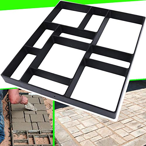 CJGQ 17.5"x15.5"x1.5" CJGQ Walk Path Maker Reused Concrete Molds Pathmate Stone Molding Stepping Stone Paver Walk Way DIY Path Paving Garden Yard Patio Mold (10-Grid) - Image 1