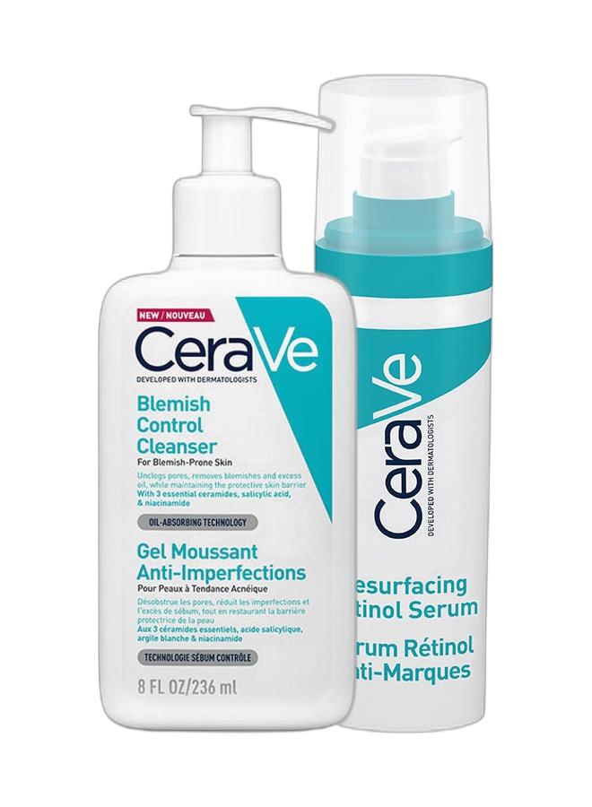 CeraVe Blemish Control Acne Cleasner Face Wash 236ml + Resurfacing Retinol Serum 30ml Pack - Image 1