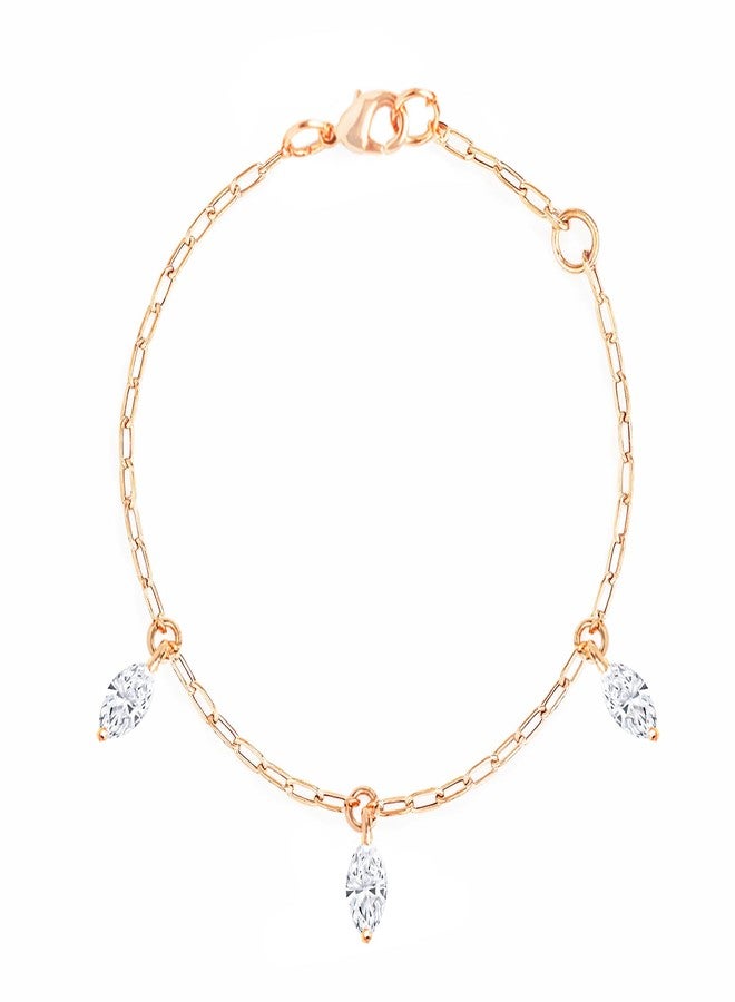 مينوتيا خلخال MINUTIAE مطلي بالذهب الوردي بتصميم سلسلة للنساء والفتيات_MNT0388MD_RG - Image 1