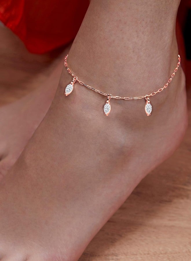 مينوتيا خلخال MINUTIAE مطلي بالذهب الوردي بتصميم سلسلة للنساء والفتيات_MNT0388MD_RG - Image 4