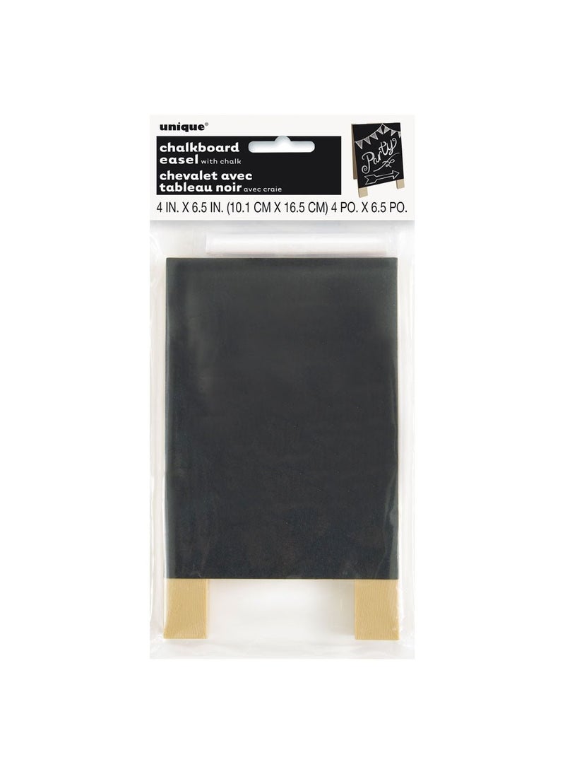 Unique Mini Chalkboard Stand Wood 16.5cm with Chalk - Image 1