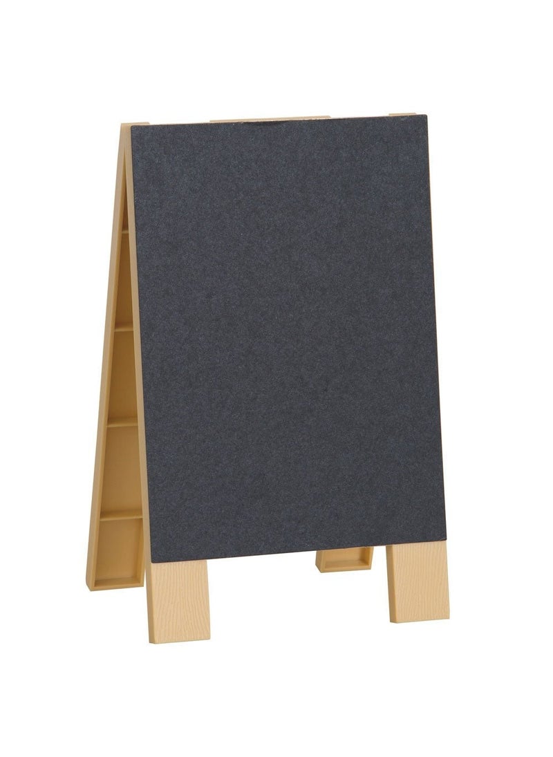 Unique Mini Chalkboard Stand Wood 16.5cm with Chalk - Image 2