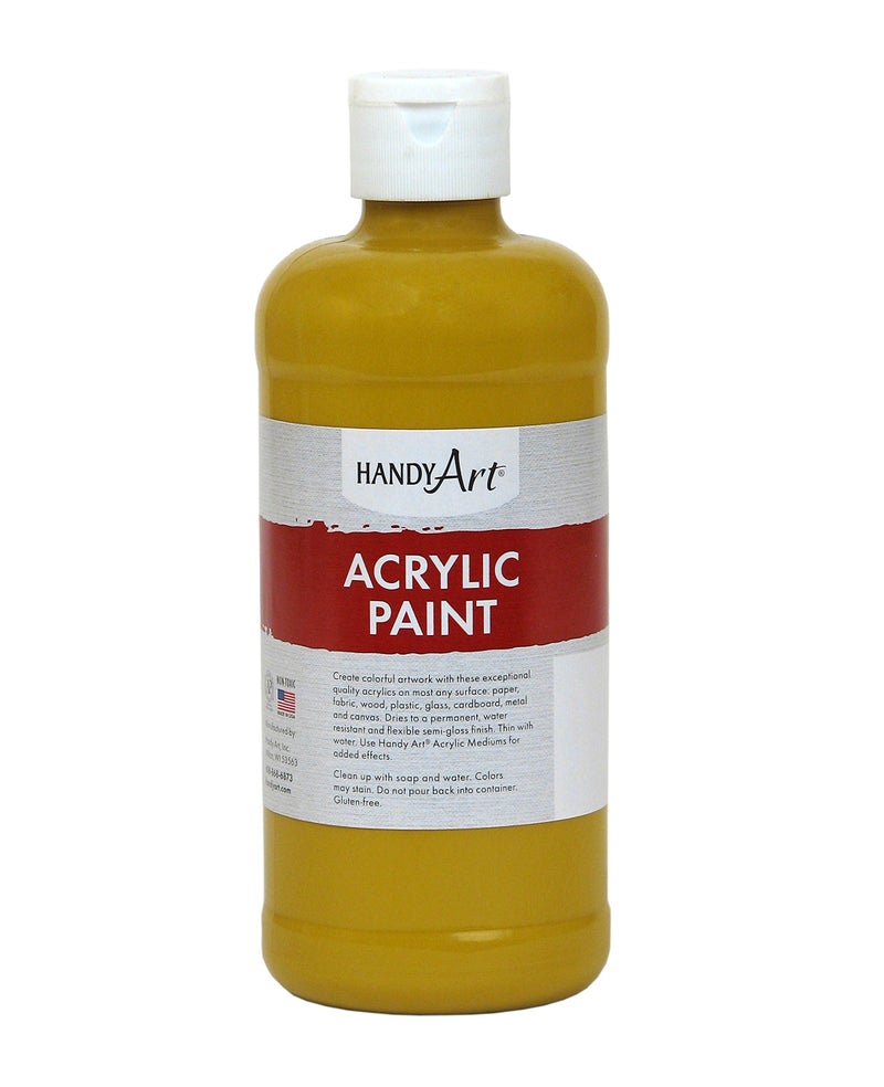 Handy Art Student Acrylic Paint 16 ounce, Yellow Oxide - Image 4