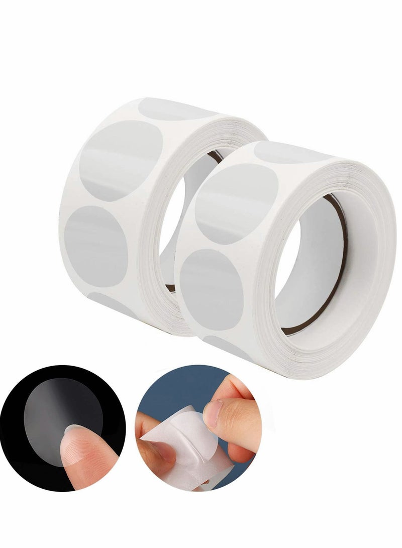 Excefore Retail Package Seals, 1000 Pcs Clear 2.5cm Round Circle Wafer Seal Sticker Labels for Envelopes, Box and Gift Packaging (500 Per Roll) - Image 1