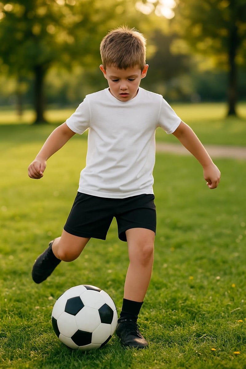 Just 4 Kicks Boy's Soccer Shorts, Youth Sizes Training Soccer Shorts Black (YL) - Image 2