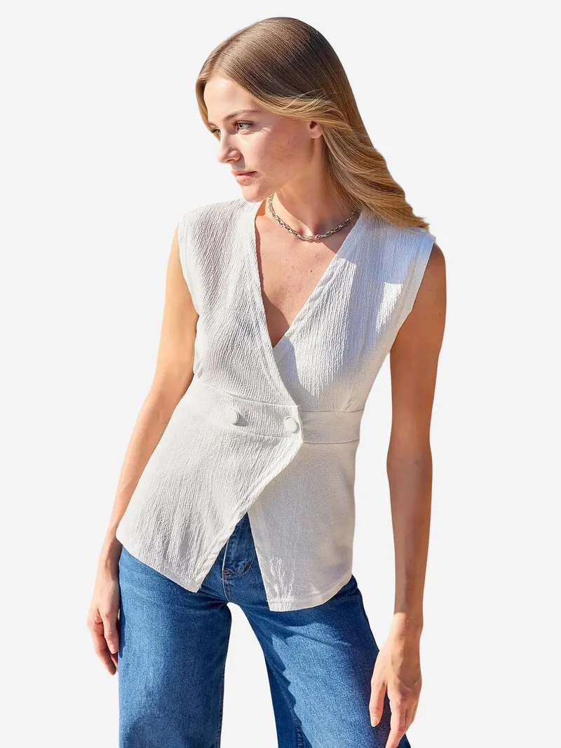 BIG DART BDART Textured V-neck Fitted Waistcoat