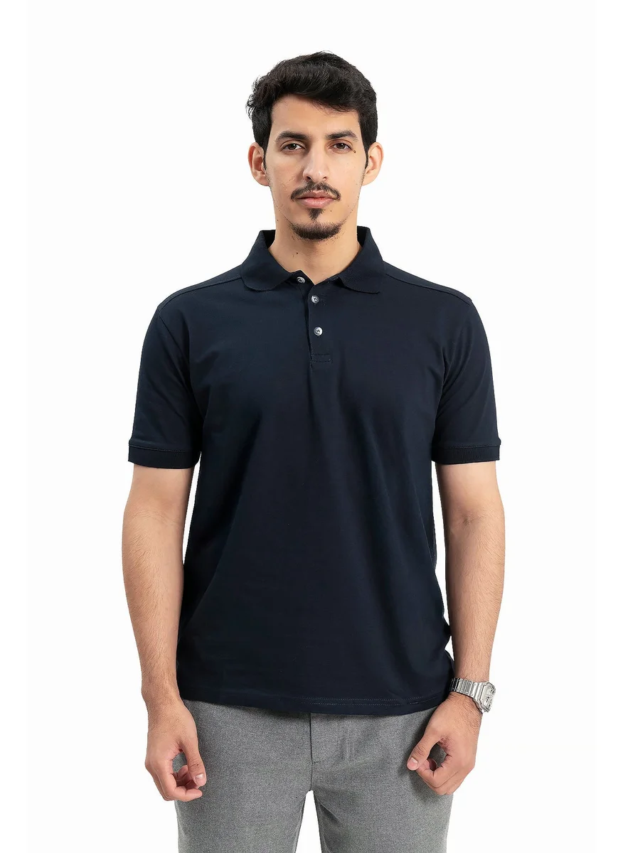 Wecre8 Men Navy Polo T-Shirt By WECRE8