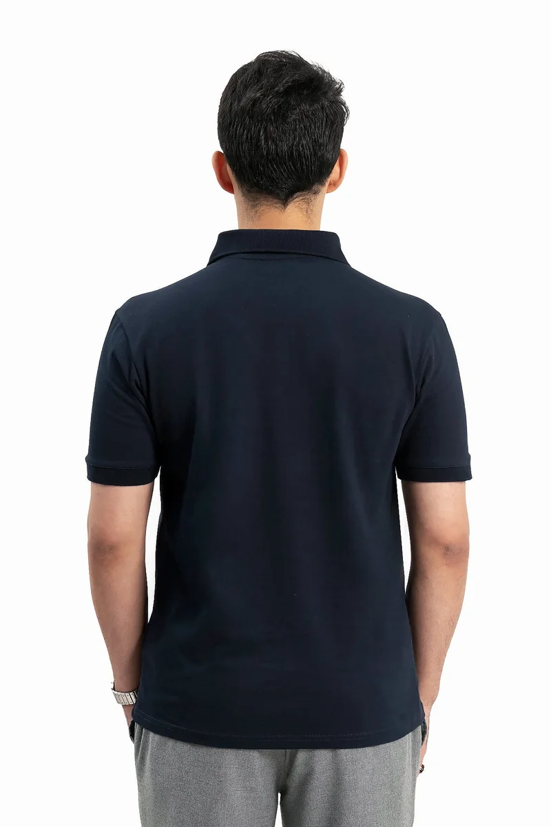 Wecre8 Men Navy Polo T-Shirt By WECRE8