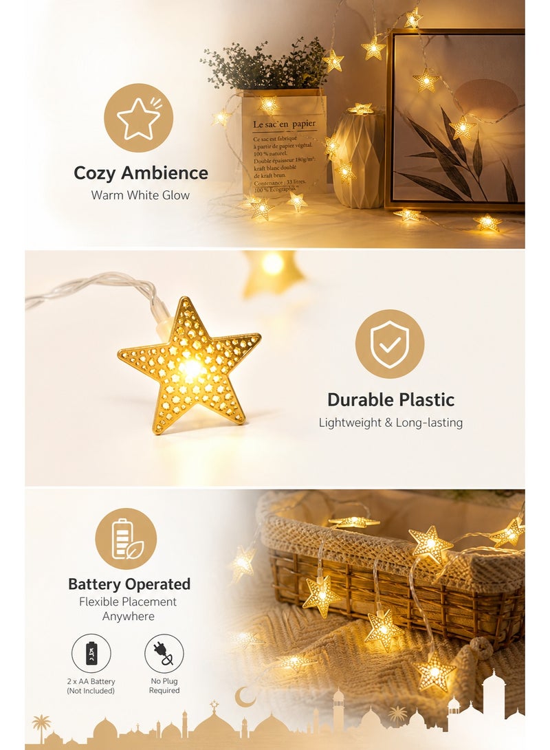 40 Fairy Lights Indoor, Bedroom Twinkle Lights, String Lights Indoor, PVC Waterproof Energy-Saving Eye-Caring Warm Soft Lamp for Ramadan & Festival, Living Room Courtyard, Young People, Mothers, Homestays, Hotels & Cafes, (60CM) - Image 4