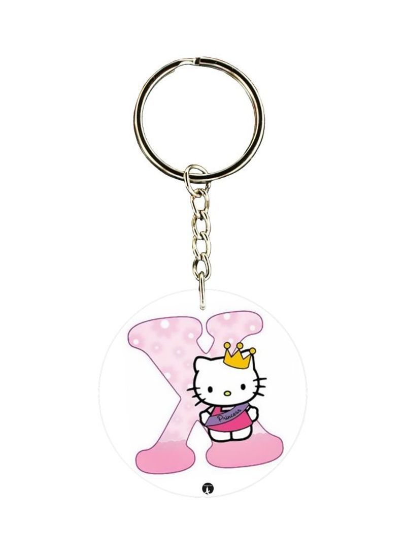 Hello Kitty Letter X Printed Keychain