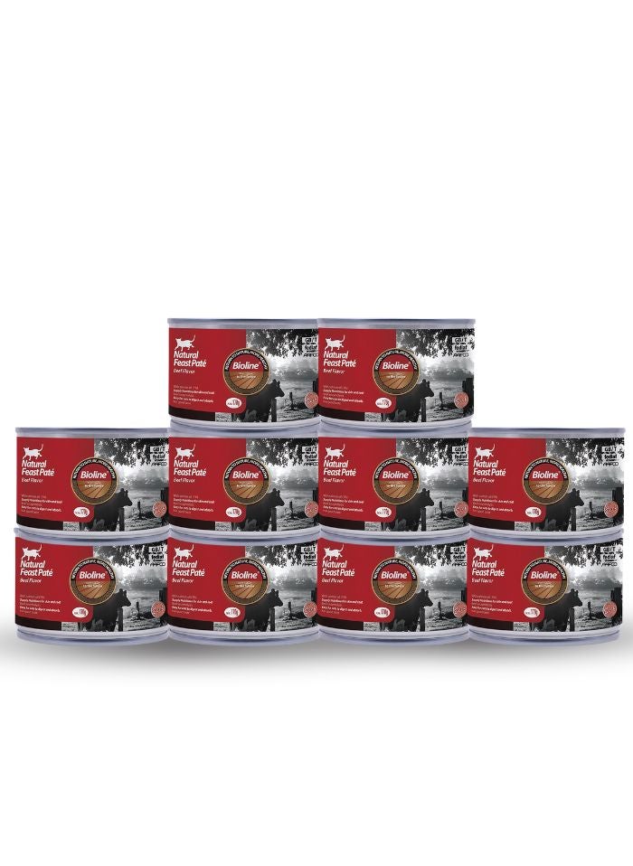 بايولاين طعام القطط بيولاين باتيه بنكهة لحم البقر 170 جرام (عبوة من 10 قطع) - Image 1