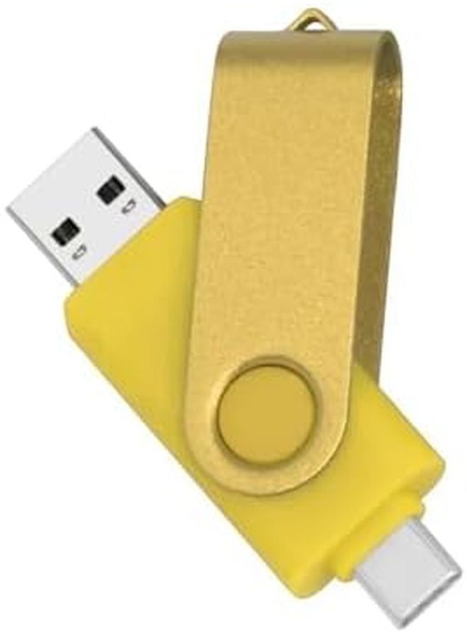 64GB Gold 2 In 1 USB Flash Drive Type C Pendrive Memory Stick Portable Storage - Image 1
