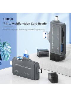 Rock Pow SD Card Reader 7 in 1 Portable OTG USB 3.0 Dual Slot Flash Memory Card Adapter Supports TF SD Micro SD SDXC SDHC for Mac Windows Linux Chrome PC Smartphones Camera Laptop  - Image 2
