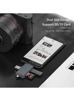 Rock Pow SD Card Reader 7 in 1 Portable OTG USB 3.0 Dual Slot Flash Memory Card Adapter Supports TF SD Micro SD SDXC SDHC for Mac Windows Linux Chrome PC Smartphones Camera Laptop  - Image 3